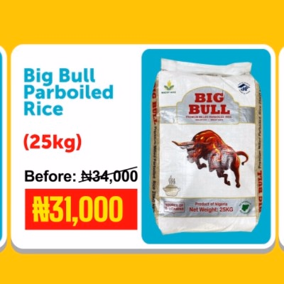 Big Bull Parboilled Rice (25kg) image