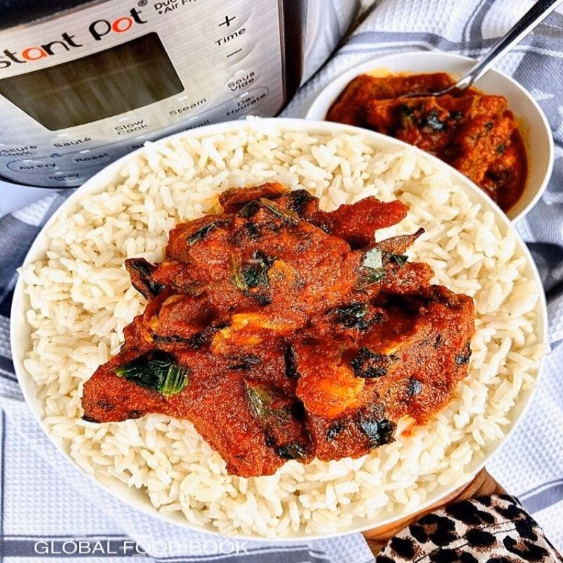 White Rice & Stew with Turkey or Goat Meat image