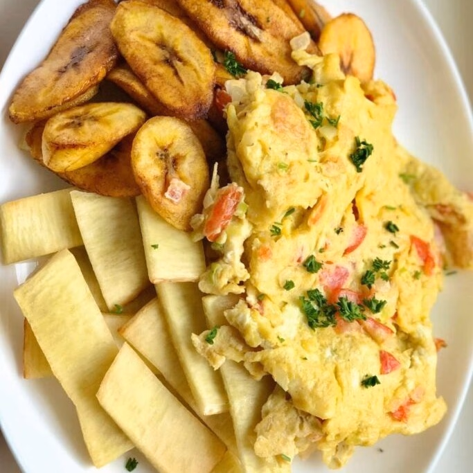 Yam or Plantain with Egg or Turkey or Goat Meat image