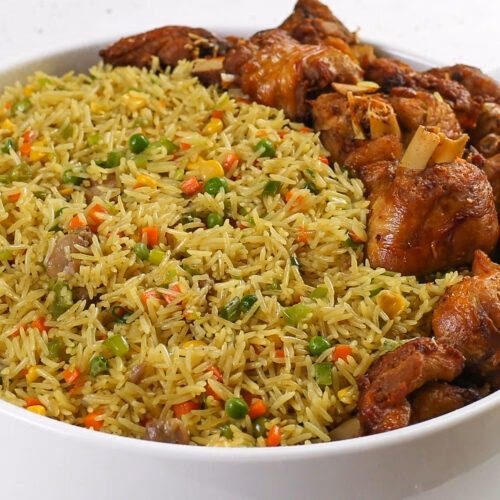 Fried Rice with Turkey or Goat Meat & Plantain image