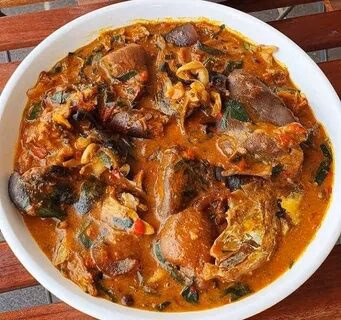 Ogbono Soup with Eba / Semo / Wheat image